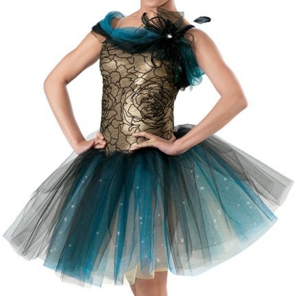 Fantasy Mermaid Gold/Teal/Black Weissman Dance Costume